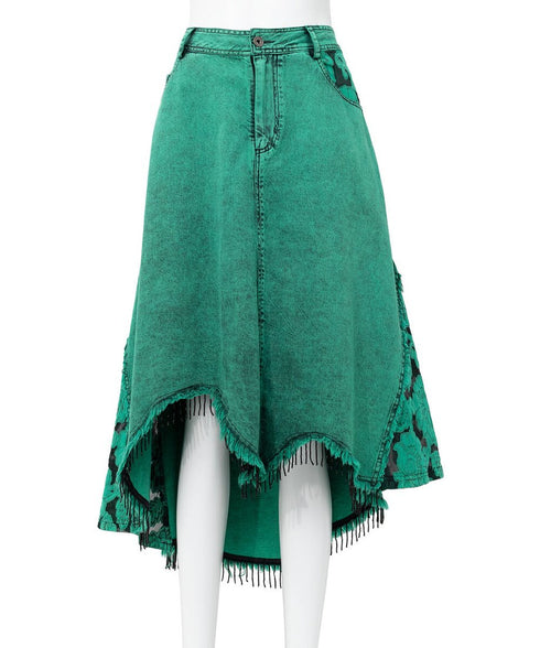 Lace Blocking Skirt